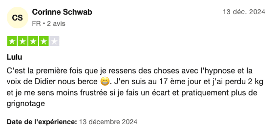 Avis Corinne Hypnotyse